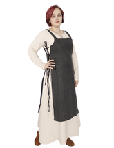 GYDA WOOL Grey - Medieval Viking Wool Apron Pinafore Dress
